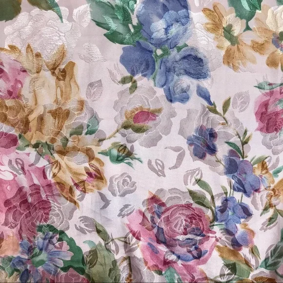 MaryAnn’s Boutique Floral Cream Vintage Multi-Color Robe, EUC, L - Picture 15 of 16